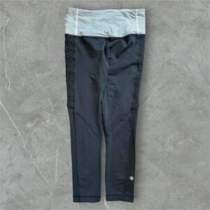 Lululemon Leggings Women's Size 4   Black Ruched Capri Cropped Athletic‎ Pants